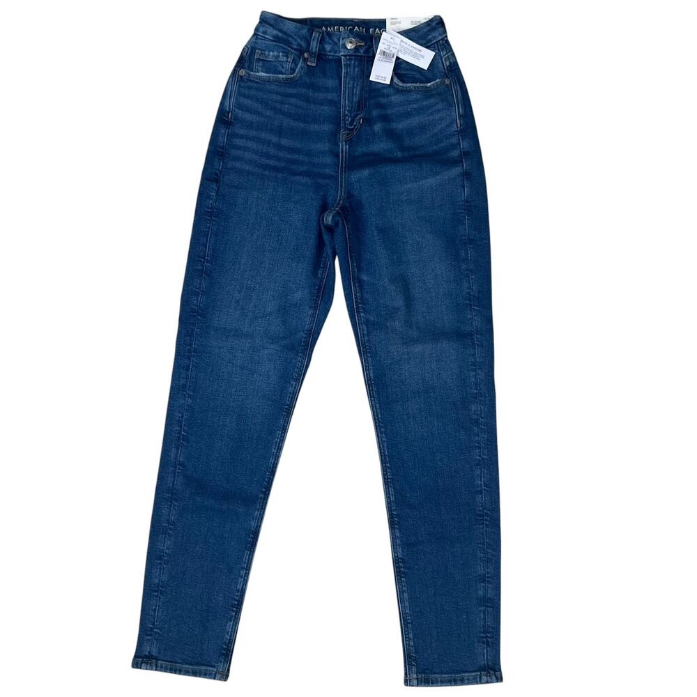 NWT American Eagle Women's Size 00R 24W x 40L Curvy Mom Jean Stretch High-Rise